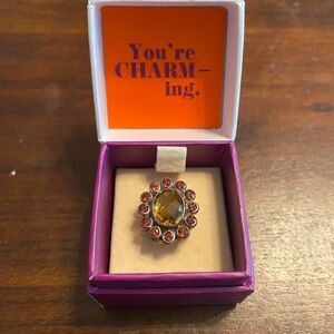 Lori Bonn Sterling Silver garnet and quartz slide charm